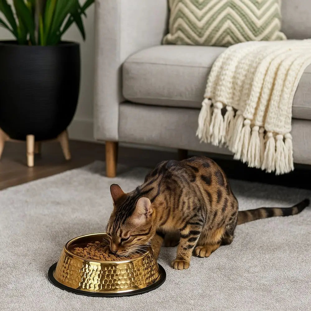 Gold Plated Stainless Steel Pet Feeding Bowl