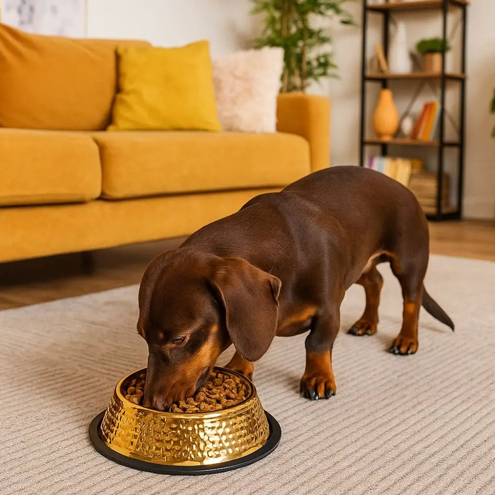 Gold Plated Stainless Steel Pet Feeding Bowl