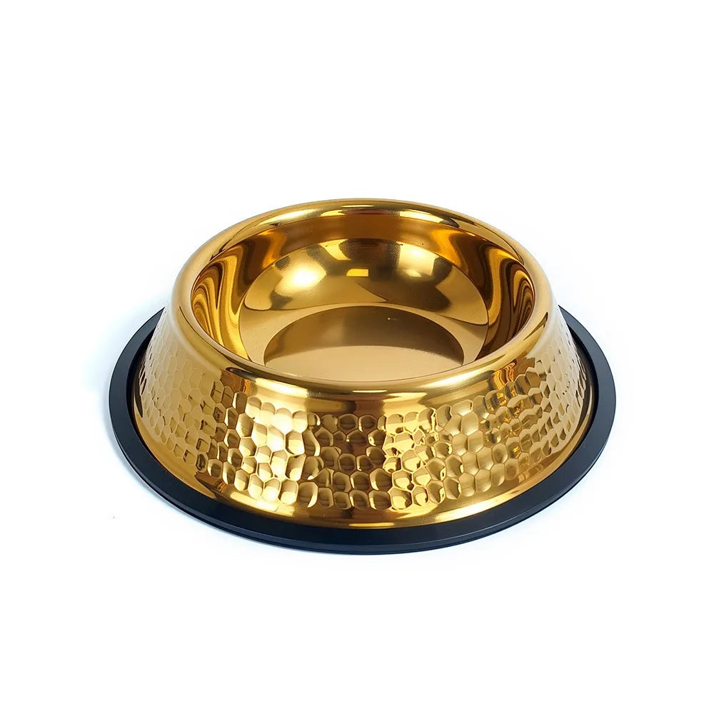 Gold Plated Stainless Steel Pet Feeding Bowl